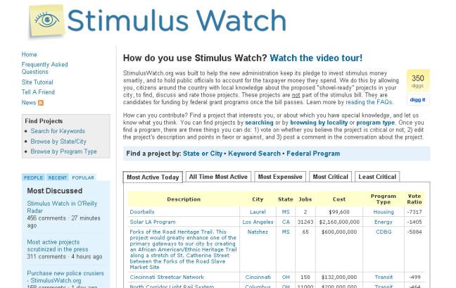 And by contrast, a private site from Stimulus Watch